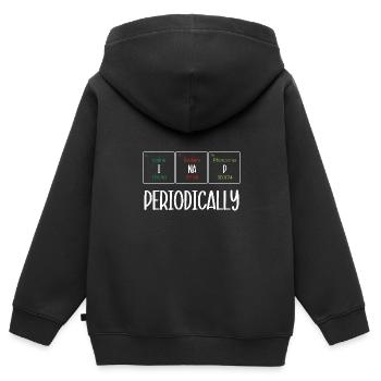Tableau périodique - Sweat Premium à capuche zippé enfant bio - noir - Dos - AI Model Kid Male (0cm)