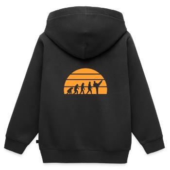 Karate Selbstverteidigung - Kinder Premium Organic Zip Hoodie - Schwarz - Hinten - AI Model Kid Male (0cm)