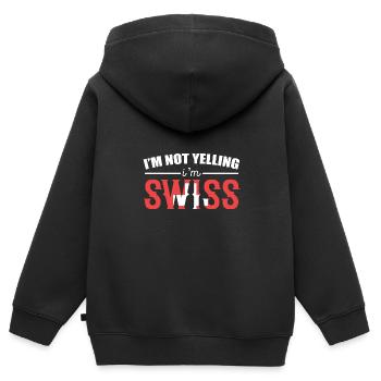 Suisse Suisse Suisse Allemande - Sweat Premium à capuche zippé enfant bio - noir - Dos - AI Model Kid Male (0cm)