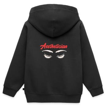 Kosmetikerin - Kinder Premium Organic Zip Hoodie - Schwarz - Hinten - AI Model Kid Male (0cm)
