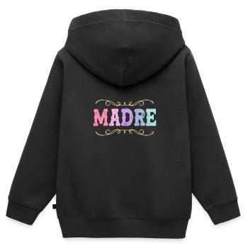 Latina Mutter Latino - Kinder Premium Organic Zip Hoodie - Schwarz - Hinten - AI Model Kid Male (0cm)