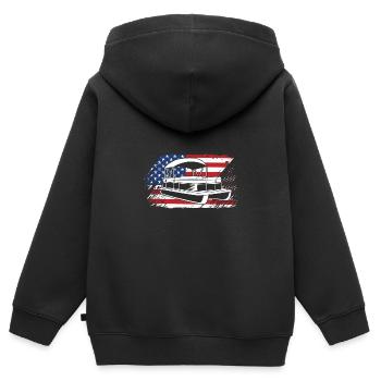 Bateau ponton Bateau Bateaux - Sweat Premium à capuche zippé enfant bio - noir - Dos - AI Model Kid Male (0cm)