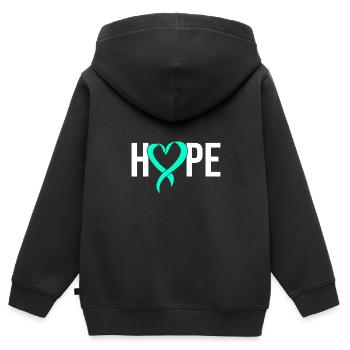 Pcos-Bewusstsein - Kinder Premium Organic Zip Hoodie - Schwarz - Hinten - AI Model Kid Male (0cm)
