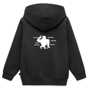 Jiu Jitsu Selbstverteidigung - Kinder Premium Organic Zip Hoodie - Schwarz - Hinten - AI Model Kid Male (0cm)