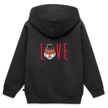 Sabre-toothed tiger - Kids Premium Organic Zip-up Hoodie - black - Back - AI Model Kid Male (0cm)