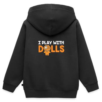 Vaudou - Sweat Premium à capuche zippé enfant bio - noir - Dos - AI Model Kid Male (0cm)