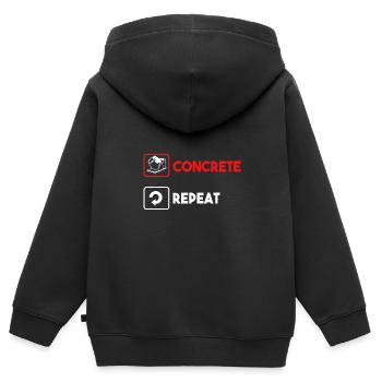 Beton Betonfertiger Betonmischer - Kinder Premium Organic Zip Hoodie - Schwarz - Hinten - AI Model Kid Male (0cm)