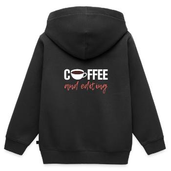 Autor - Kinder Premium Organic Zip Hoodie - Schwarz - Hinten - AI Model Kid Male (0cm)