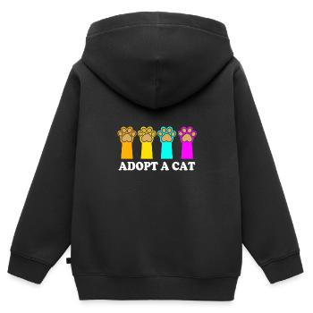 Katzenrettung Tierrechte Tierrettung Tierheim - Kinder Premium Organic Zip Hoodie - Schwarz - Hinten - AI Model Kid Male (0cm)