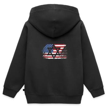 Hanoucca - Sweat Premium à capuche zippé enfant bio - noir - Dos - AI Model Kid Male (0cm)