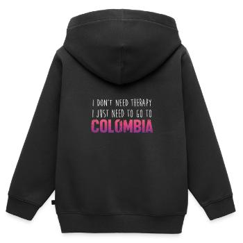 Colombie - Sweat Premium à capuche zippé enfant bio - noir - Dos - AI Model Kid Male (0cm)