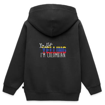 Kolumbien - Kinder Premium Organic Zip Hoodie - Schwarz - Hinten - AI Model Kid Male (0cm)