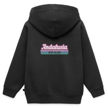 Sevilla Granada Andalusien Spanien Flagge - Kinder Premium Organic Zip Hoodie - Schwarz - Hinten - AI Model Kid Male (0cm)