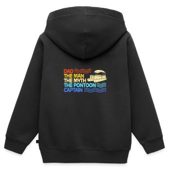Bateau ponton Bateau Bateaux - Sweat Premium à capuche zippé enfant bio - noir - Dos - AI Model Kid Male (0cm)
