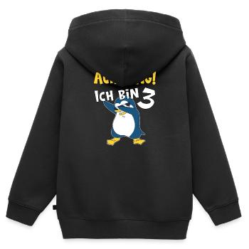 3. Geburtstag Pinguin Geschenk 3 Jahre - Kinder Premium Organic Zip Hoodie - Schwarz - Hinten - AI Model Kid Male (0cm)