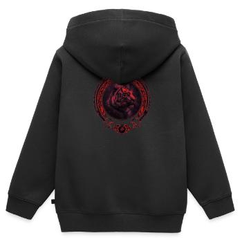 Bengal tiger king tiger - Kids Premium Organic Zip-up Hoodie - black - Back - AI Model Kid Male (0cm)