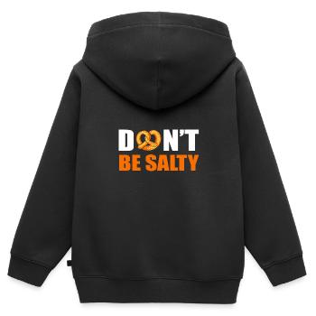 bretzel - Sweat Premium à capuche zippé enfant bio - noir - Dos - AI Model Kid Male (0cm)