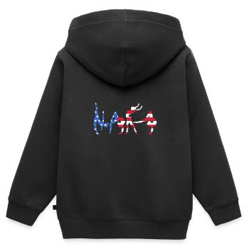 Athlétisme - Sweat Premium à capuche zippé enfant bio - noir - Dos - AI Model Kid Male (0cm)