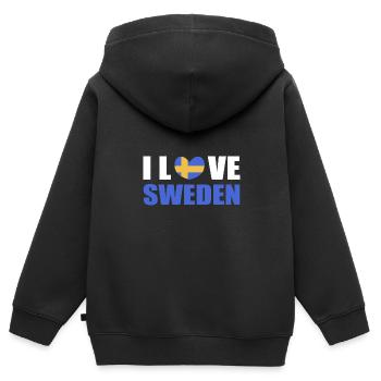 Schweden Schwedisch - Kinder Premium Organic Zip Hoodie - Schwarz - Hinten - AI Model Kid Male (0cm)