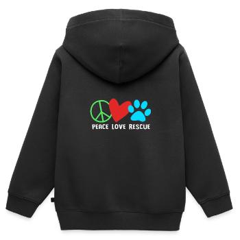 Katzenrettung Tierrechte Tierrettung Tierheim - Kinder Premium Organic Zip Hoodie - Schwarz - Hinten - AI Model Kid Male (0cm)