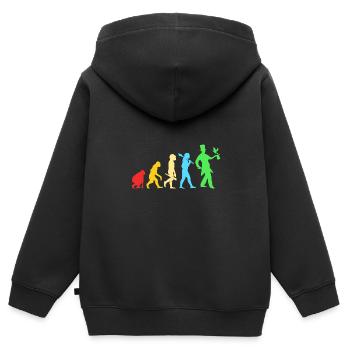 Zauberer Magie Magier Evolution - Kinder Premium Organic Zip Hoodie - Schwarz - Hinten - AI Model Kid Male (0cm)