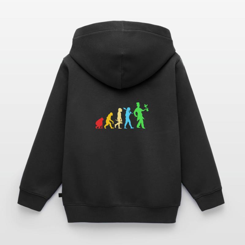 Wizard Magic Magician Evolution Kids Premium Organic Zip-up Hoodie
