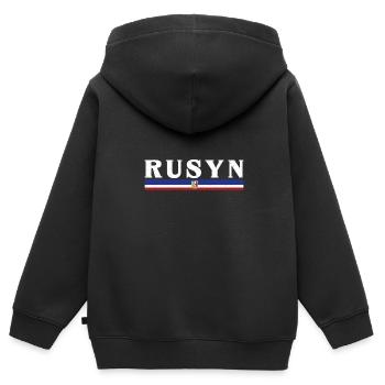 Rusnak Ostslawen Rusyn Kiewer Rus Karpaten - Kinder Premium Organic Zip Hoodie - Schwarz - Hinten - AI Model Kid Male (0cm)
