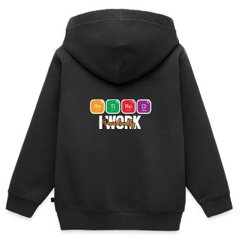 Tableau périodique - Sweat Premium à capuche zippé enfant bio - noir - Dos - AI Model Kid Male (0cm)