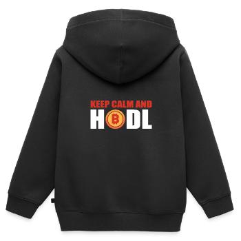 Bitcoin Hodl - Kinder Premium Organic Zip Hoodie - Schwarz - Hinten - AI Model Kid Male (0cm)
