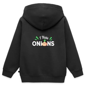 Oignon - Sweat Premium à capuche zippé enfant bio - noir - Dos - AI Model Kid Male (0cm)