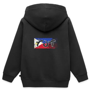 Philippinisch Philippinen - Kinder Premium Organic Zip Hoodie - Schwarz - Hinten - AI Model Kid Male (0cm)