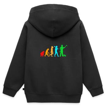 Évolution du peintre - Sweat Premium à capuche zippé enfant bio - noir - Dos - AI Model Kid Male (0cm)