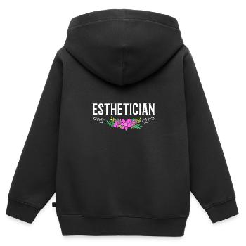 Kosmetikerin - Kinder Premium Organic Zip Hoodie - Schwarz - Hinten - AI Model Kid Male (0cm)