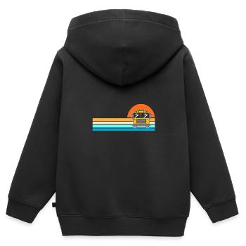 Schulbusfahrer Schulbus - Kinder Premium Organic Zip Hoodie - Schwarz - Hinten - AI Model Kid Male (0cm)
