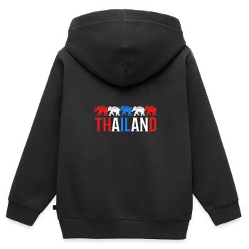 Thaïlande - Sweat Premium à capuche zippé enfant bio - noir - Dos - AI Model Kid Male (0cm)