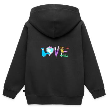 Kosmetikerin - Kinder Premium Organic Zip Hoodie - Schwarz - Hinten - AI Model Kid Male (0cm)
