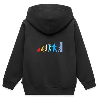 Wing Chun - Sweat Premium à capuche zippé enfant bio - noir - Dos - AI Model Kid Male (0cm)