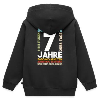 7 Jahre Geburtstag Kind Cool drauf - Kinder Premium Organic Zip Hoodie - Schwarz - Hinten - AI Model Kid Male (0cm)