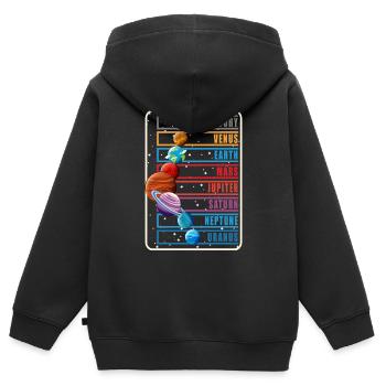 Sonnensystem Planeten Astronom Wissenschaft - Kinder Premium Organic Zip Hoodie - Schwarz - Hinten - AI Model Kid Male (0cm)