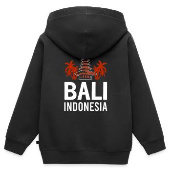 Bali - Sweat Premium à capuche zippé enfant bio - noir - Dos - AI Model Kid Male (0cm)