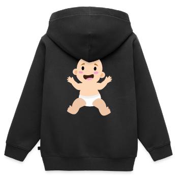 bébé - Sweat Premium à capuche zippé enfant bio - noir - Dos - AI Model Kid Male (0cm)