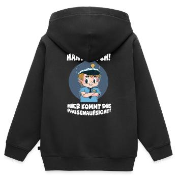 Einschulung Polizist Polizei Schulstart - Kinder Premium Organic Zip Hoodie - Schwarz - Hinten - AI Model Kid Male (0cm)