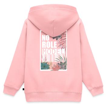 Not a role model. I am no role model - Kids Premium Organic Zip-up Hoodie - rose - Back - AI Model Kid Female (0cm)