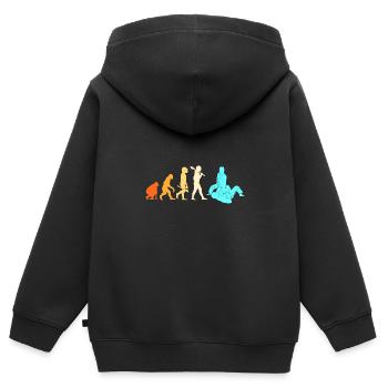 Jiu Jitsu Selbstverteidigung - Kinder Premium Organic Zip Hoodie - Schwarz - Hinten - AI Model Kid Male (0cm)