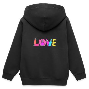 Kosmetikerin - Kinder Premium Organic Zip Hoodie - Schwarz - Hinten - AI Model Kid Male (0cm)