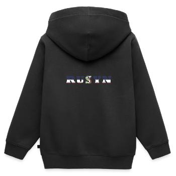Ostslawen Rusyn Karpaten Herkunft Rusnak - Kinder Premium Organic Zip Hoodie - Schwarz - Hinten - AI Model Kid Male (0cm)