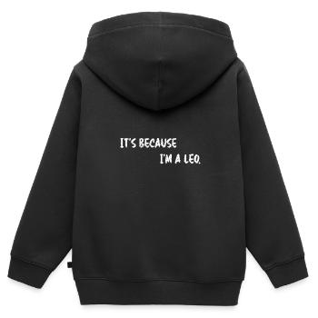 Sternzeichen Löwe - Kinder Premium Organic Zip Hoodie - Schwarz - Hinten - AI Model Kid Male (0cm)