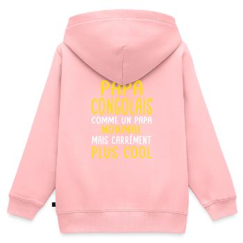 J'ai un papa Congolais plus cool - Sweat Premium à capuche zippé enfant bio - rose - Dos - AI Model Kid Female (0cm)