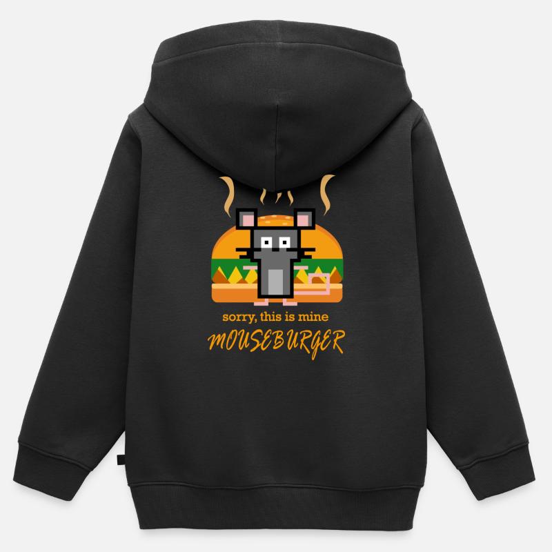 Museburger - Hettegenser Premium med glidelås barn økologisk - svart