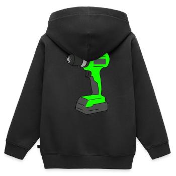 Akkuschrauber Handwerker Heimwerker Werkzeug - Kinder Premium Organic Zip Hoodie - Schwarz - Hinten - AI Model Kid Male (0cm)